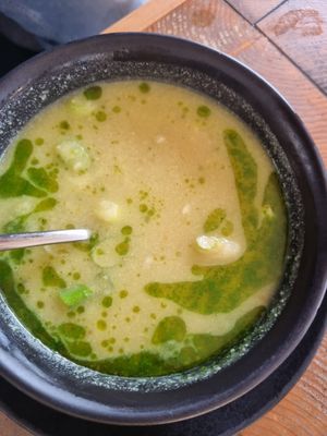 Cauliflower soup at Organila Food & Drinks in Piestany