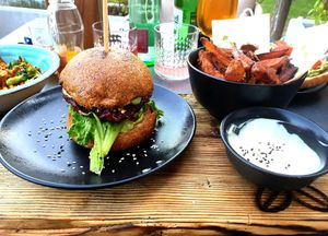 Organila beetroot burger. at Organila Food & Drinks in Piestany