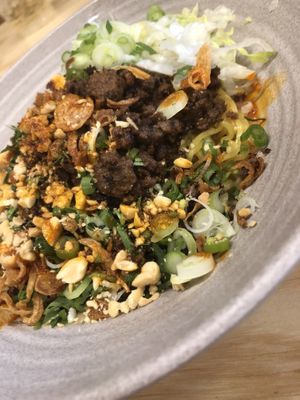 Impossible Dan Dan Noodles at Fatt Root in Pleasantville