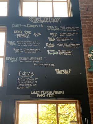 Menu at Truckin' Roll in Charlottetown
