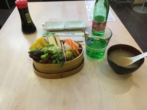 Vegan Bento and free Miso Soup at Hanami Sushi in Budapest