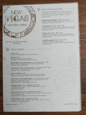 Menu on 24-July-2021 #1 at New Vegas in Haarlem