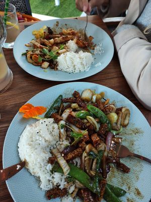 Spicy shrimp wok and tempeh soja wok! 🥰❤️ at New Vegas in Haarlem