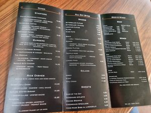 Dinner menu (july 2022) at New Vegas in Haarlem