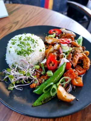 'Shrimp' with 'oyster' sauce at New Vegas in Haarlem