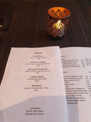 menu at New Vegas in Haarlem