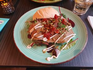 Oyster mushroom Carpaccio at New Vegas in Haarlem