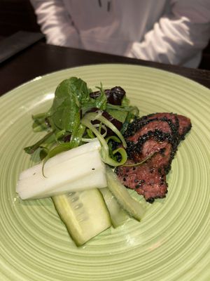 Redefined beef tataki  at New Vegas in Haarlem