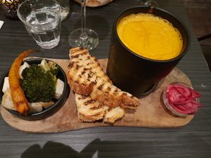 Great No Cheese Fondue, we loved it 😀 at New Vegas in Haarlem