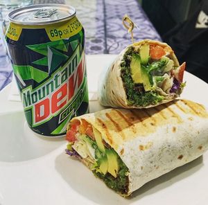 Avocado and falafel wrap  at Pondok in Bournemouth