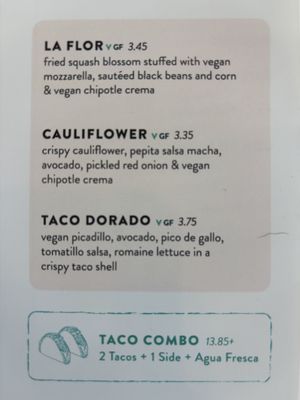 3 Awesome Vegan & GF Taco Options. Taco Dorado is made with Beyond Meat  at Tocaya Modern Mexican - Fashion Square in Scottsdale