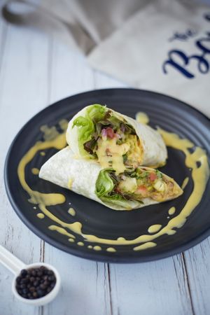 VEGAN cheesy mushroom burrito at Hosay Bowl in Phuket