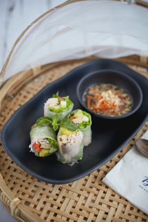 VEGAN fresh spring roll at Hosay Bowl in Phuket