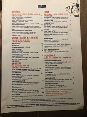 Menu Sep 2021 at Stroud Brewery Bar in Stroud