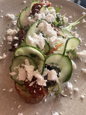Broodje smashed avocado met vegan feta   at Blend in Haarlem