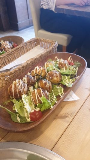 Takoyaki at Tsumugu Cafe in Tokyo