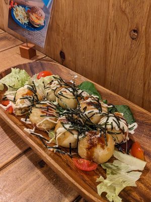 Takoyaki at Tsumugu Cafe in Tokyo