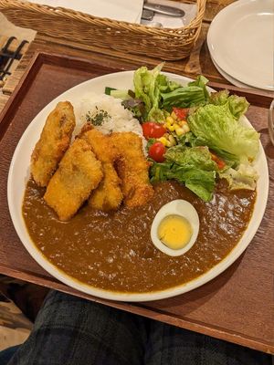 Katsu Curry ( egg is optional) at Tsumugu Cafe in Tokyo