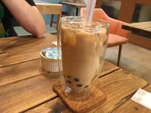 Tapioca with soy milk at Tsumugu Cafe in Tokyo