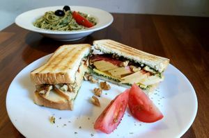 Chwinamul pesto sandwich at This World is a Playground - 이 세계는 놀이터예요 in Seoul