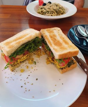 Scrambled tofu sandwich at This World is a Playground - 이 세계는 놀이터예요 in Seoul