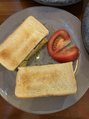 Cheesy sandwich with Apple! So good.  at This World is a Playground - 이 세계는 놀이터예요 in Seoul