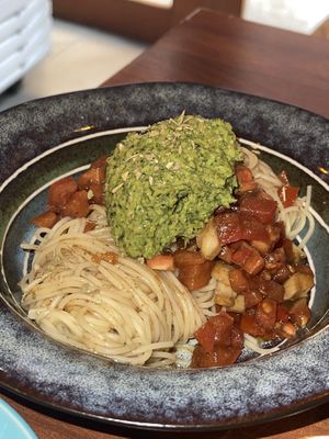 Chamnamul pesto pasta - my favourite   at This World is a Playground - 이 세계는 놀이터예요 in Seoul