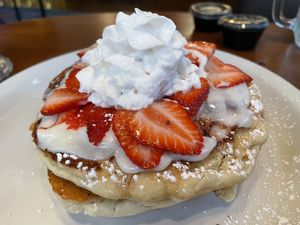 Cinnamon Roll Pancakes at Vegan Avenue in San Antonio