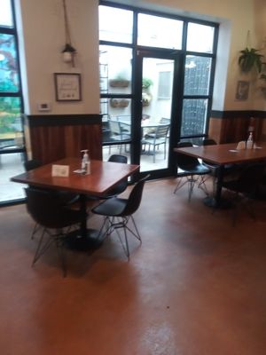 Dining area at Vegan Avenue in San Antonio
