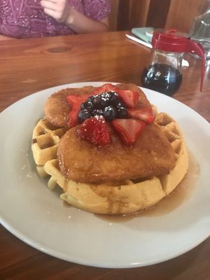 Chick'n n Waffles at Vegan Avenue in San Antonio