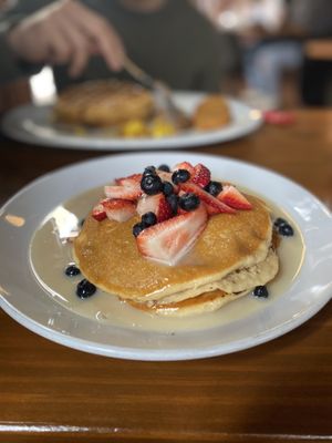 Tres leches pancakes   at Vegan Avenue in San Antonio