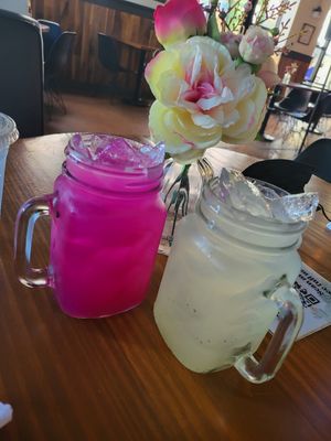 DragonFruit and Cucumber chia seed lemonade at Vegan Avenue in San Antonio