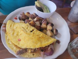 Cheezesteak Omelette at Vegan Avenue in San Antonio