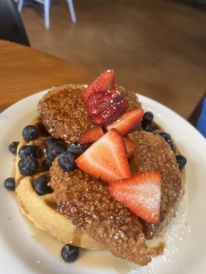 Chik’n and waffle   at Vegan Avenue in San Antonio