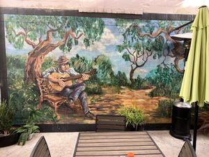 Beautiful mural (outside)  at Vegan Avenue in San Antonio