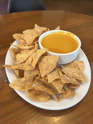 Chips and queso   at Vegan Avenue in San Antonio