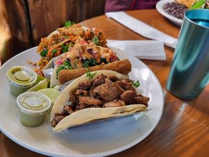 3 taco plate at Vegan Avenue in San Antonio