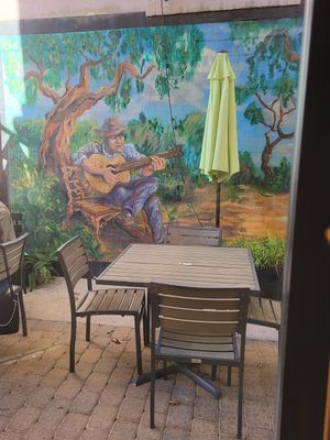 Lovely patio at Vegan Avenue in San Antonio