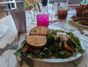 BLTA with kale salad at Vegan Avenue in San Antonio