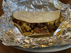 Tofu and Bacon Taco  at Vegan Avenue in San Antonio