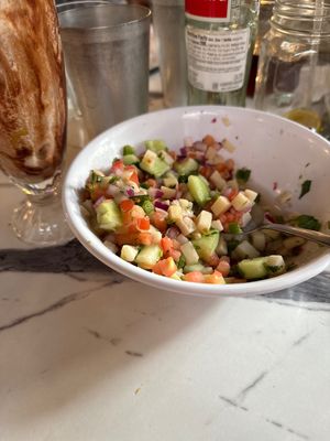 Ceviche and drank shake  at Vegan Avenue in San Antonio