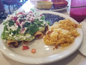 Flautas plate at Vegan Avenue in San Antonio