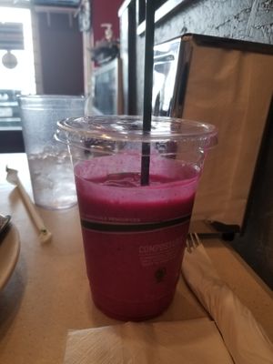 Hot Pink smoothie  at Vegan Avenue in San Antonio