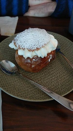 Vegan semla! (seasonal, Jan - Apr) at Vegano's in Uppsala