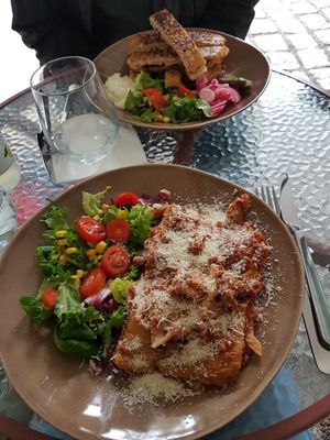 Lasagne at Vegano's in Uppsala