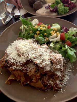 Amazing lasagna!  at Vegano's in Uppsala