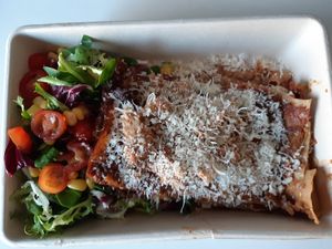 Lasagna at Vegano's in Uppsala