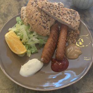 Chorizo plate at Vegano's in Uppsala
