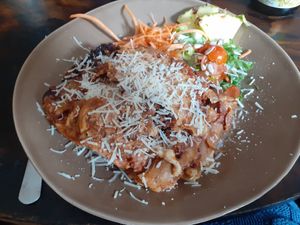 Lasagna at Vegano's in Uppsala