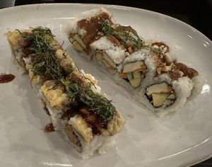 Left - Shiitake to me, Right - Thai to me. Both excellent!  at Blue Sushi Sake Grill in Des Moines